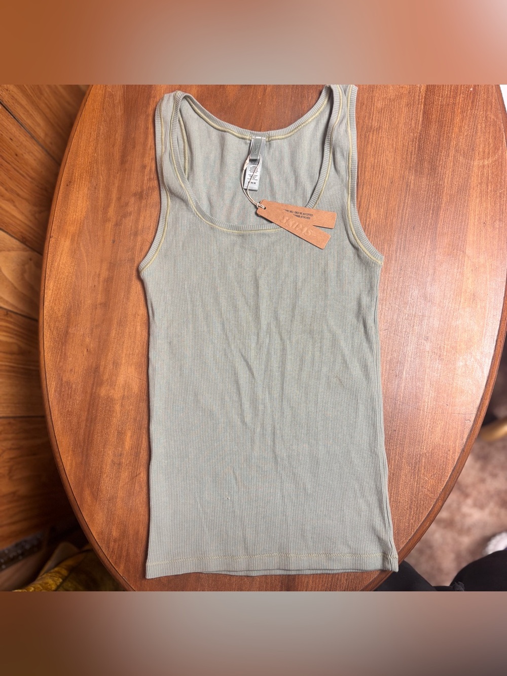 SKIMS Cotton Jersey Crew Neck Tank Light Sage Size Medium Green New w Tags Logo